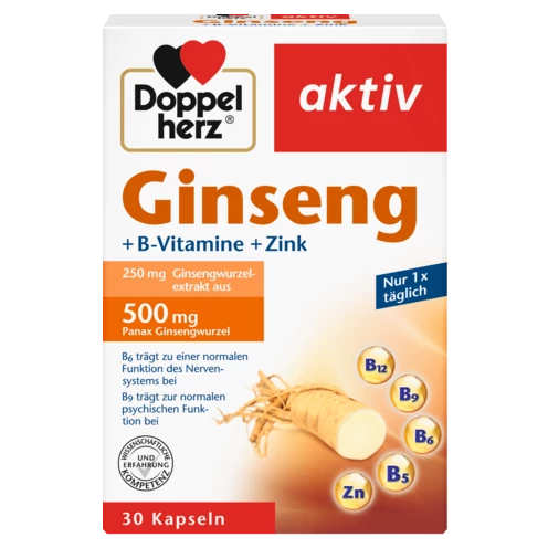 Abbildung der Produktverpackung Doppelherz aktiv Ginseng Frontansicht